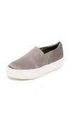 Vince 'warren' Satin Platform Skate Slip-ons In Slate