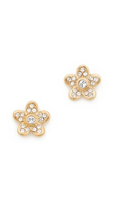Marc Jacobs Mj Coin Flower Stud Earrings In Gold