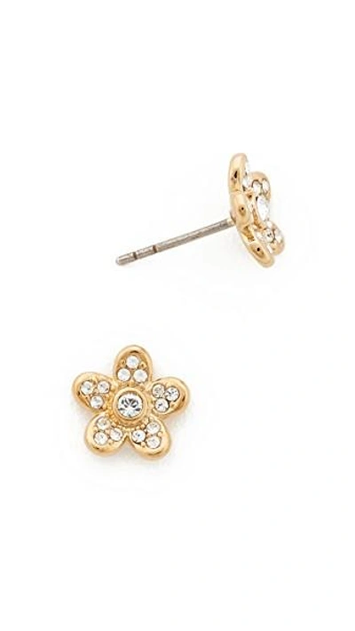 Shop Marc Jacobs Mj Coin Flower Stud Earrings In Gold
