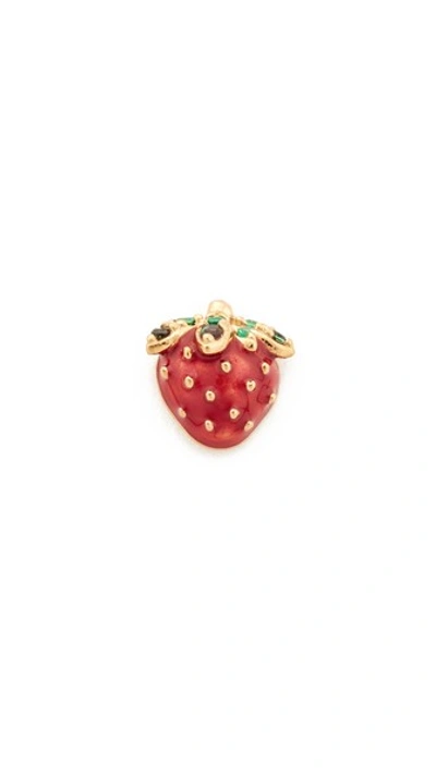 Marc Jacobs Strawberry Single Stud Earring In Red