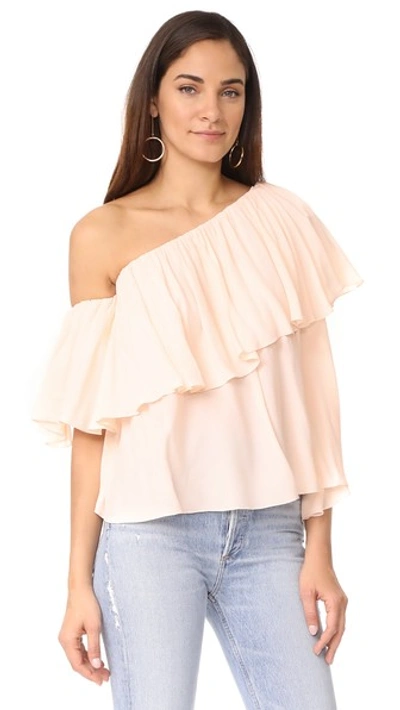 Mlm Label One Shoulder Maison Top In Blush