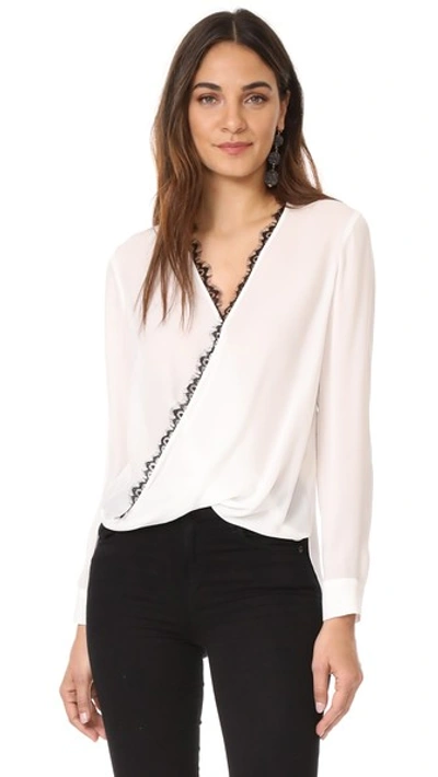 L Agence Rosario Blouse In Ivory/black