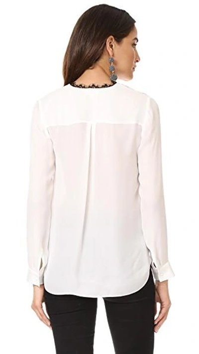 Shop L Agence Rosario Blouse In Ivory/black