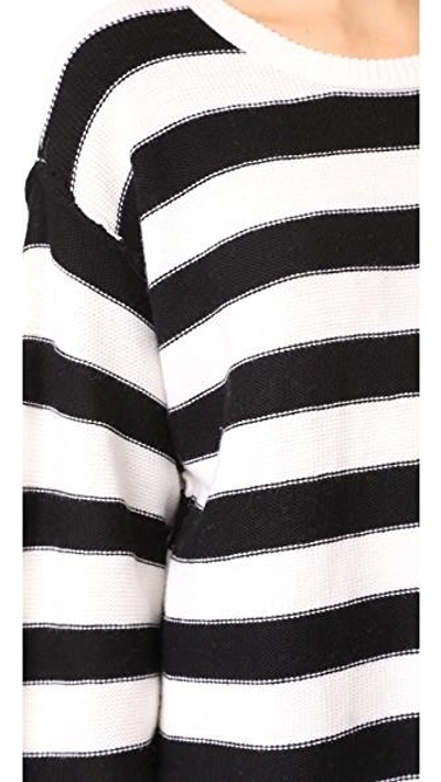 Shop Atm Anthony Thomas Melillo Oversized Sweater In Chalk/black Stripe