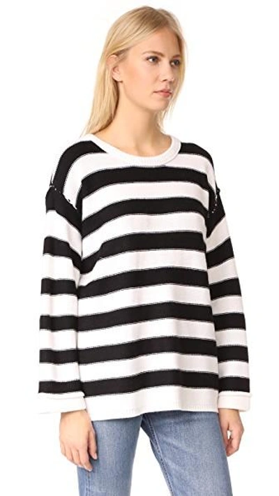 Shop Atm Anthony Thomas Melillo Oversized Sweater In Chalk/black Stripe