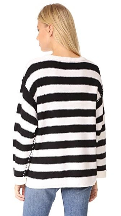 Shop Atm Anthony Thomas Melillo Oversized Sweater In Chalk/black Stripe