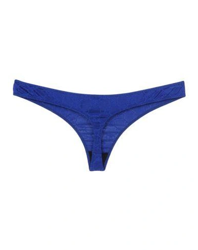 Shop Moschino Underwear G-strings In Bright Blue