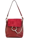 Chloé Faye Small Leather And Suede Backpack In Burgundy