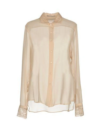 Ermanno Scervino Silk Shirts & Blouses In Sand