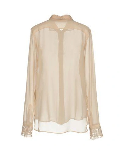 Shop Ermanno Scervino Silk Shirts & Blouses In Sand