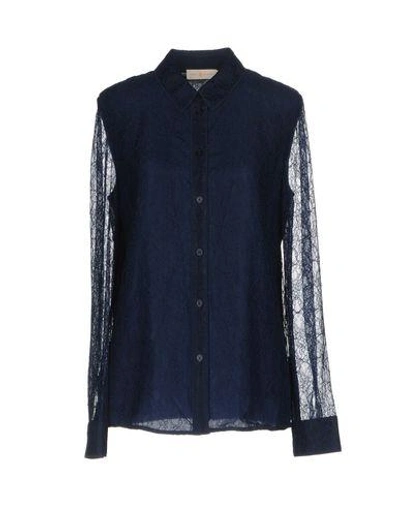 Shop Tory Burch Lace Shirts & Blouses In Dark Blue