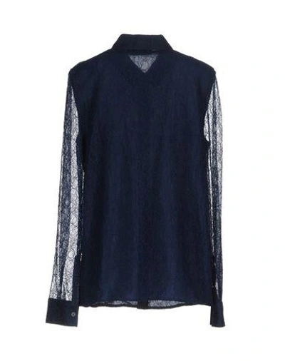 Shop Tory Burch Lace Shirts & Blouses In Dark Blue