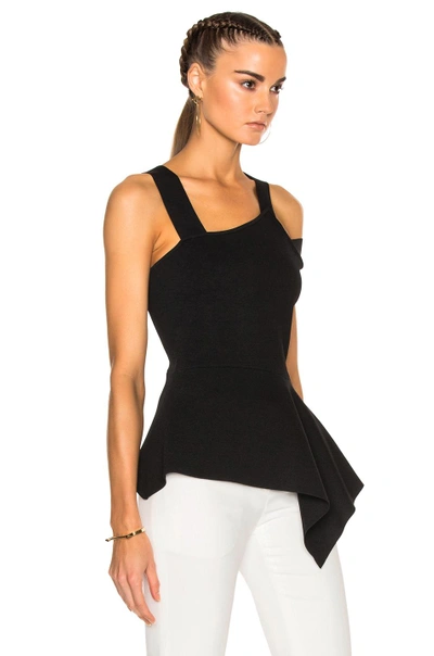 Shop Roland Mouret Raysee Birdseye Stitch Top In Black