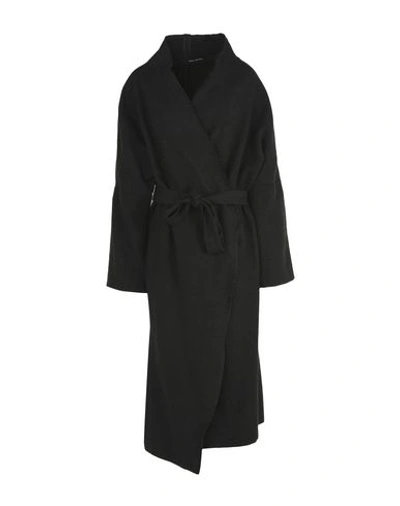 Isabel Benenato Overcoats In Black