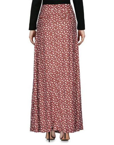 Shop Essentiel Antwerp Long Skirts In Brick Red