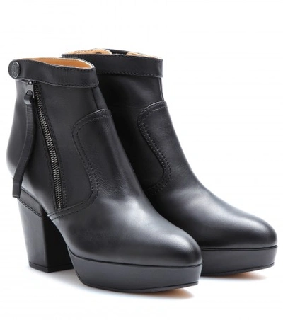 Shop Acne Studios Track Leather Ankle Boots In Llack