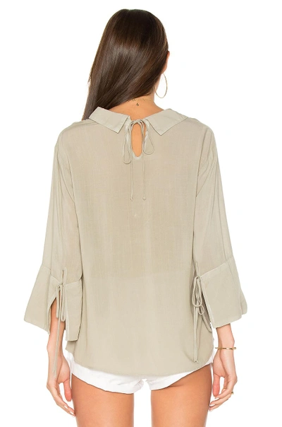 Shop Bella Dahl Flutter Sleeve Tie Back Shirt In Sage