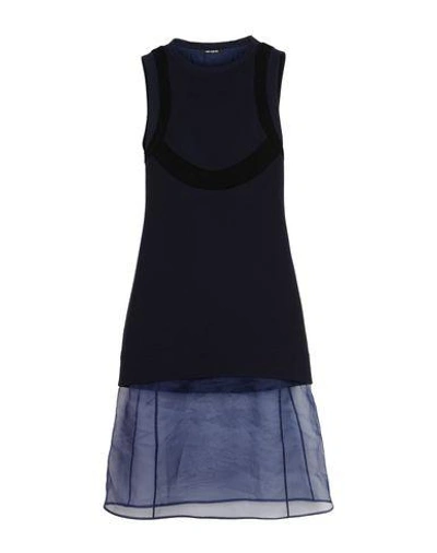 Shop Neil Barrett 3/4 Length Dress In Dark Blue