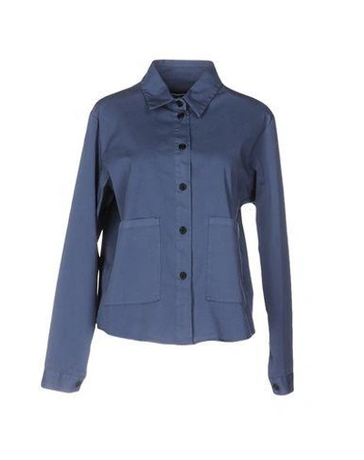 Shop Barena Venezia Solid Color Shirts & Blouses In Slate Blue