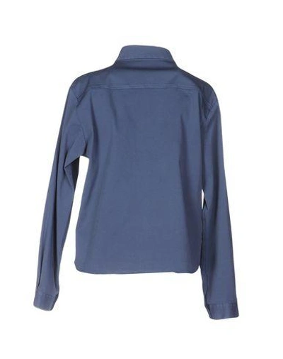 Shop Barena Venezia Solid Color Shirts & Blouses In Slate Blue