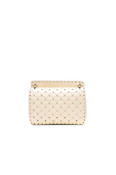 Shop Valentino Medium Rockstud Spike Shoulder Bag In White