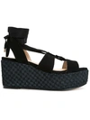 CASTAÃ±ER ankle wrap wedges,RAFFIA100%