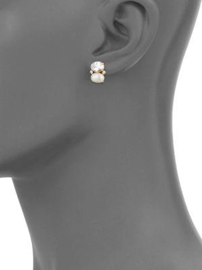 Shop Kate Spade Shine On Faux Pearl Stud Earrings In Cream Multi