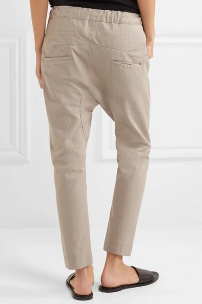 Shop Bassike Cotton-drill Tapered Pants In Taupe