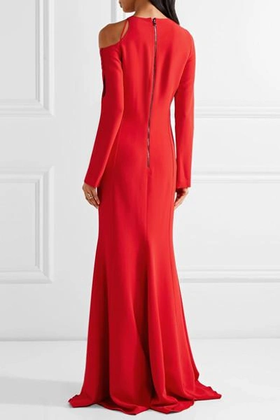 Shop Antonio Berardi Cutout Embellished Stretch-cady Gown