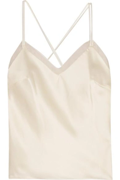 Shop Halfpenny London Lenny Organza-trimmed Satin Camisole In White