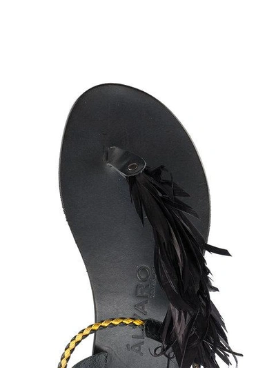 Shop Álvaro González Álvaro Black Feather Andreina Sandals