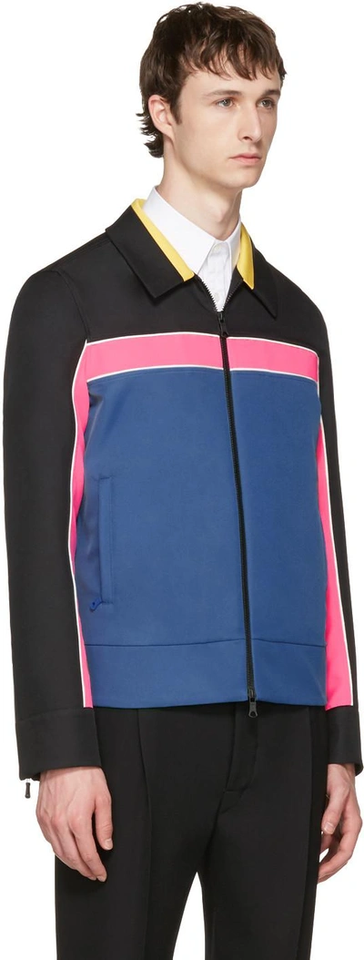 Shop Valentino Multicolor Colorblocked Zip-up Jacket