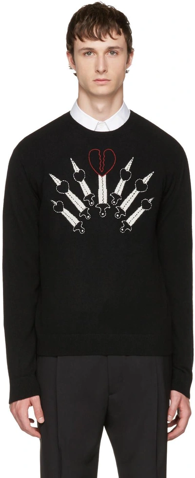 Shop Valentino Black Love Blade Sweater