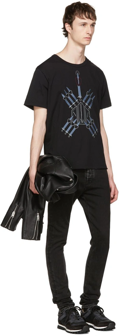 Shop Valentino Black Love Blade T-shirt