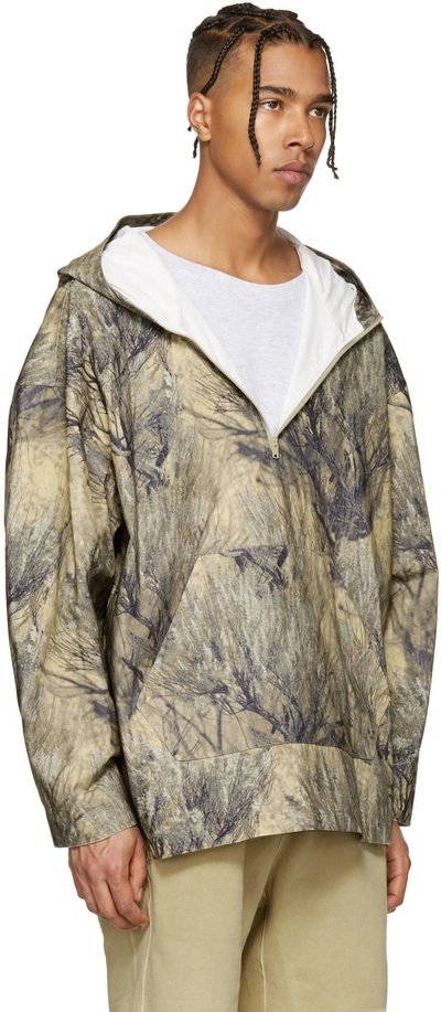 Shop Yeezy Khaki Camo Pullover Jacket