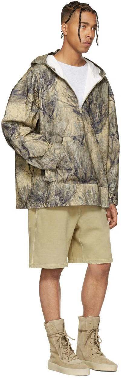 Shop Yeezy Khaki Camo Pullover Jacket