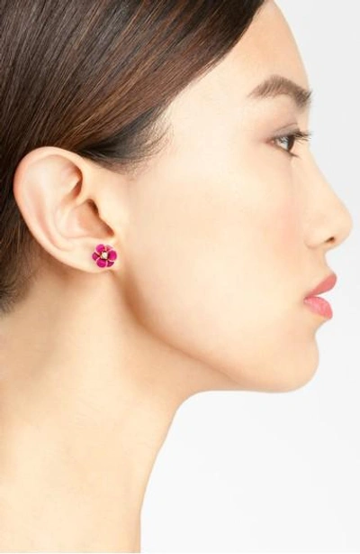 Shop Kate Spade Women's  New York Shine On Flower Stud Earrings In Pink