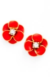 Kate Spade Shine On Flower Studs In Red