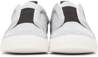 Shop Pierre Hardy Silver And Black Slider Sneakers In Silver/black