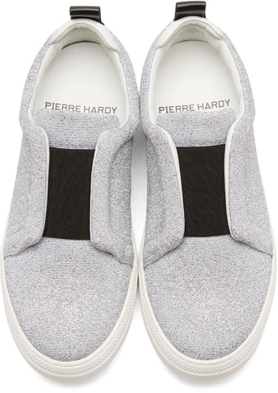 Shop Pierre Hardy Silver And Black Slider Sneakers In Silver/black