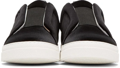 Shop Pierre Hardy Black Velvet Slider Trainers