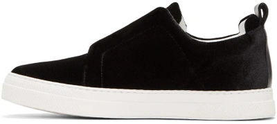 Shop Pierre Hardy Black Velvet Slider Sneakers