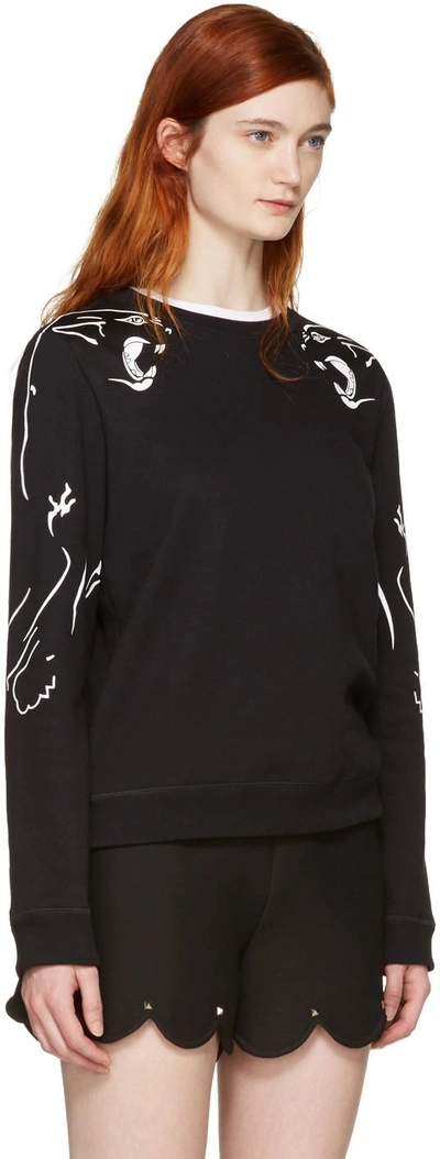 Shop Valentino Black Panther Sweatshirt