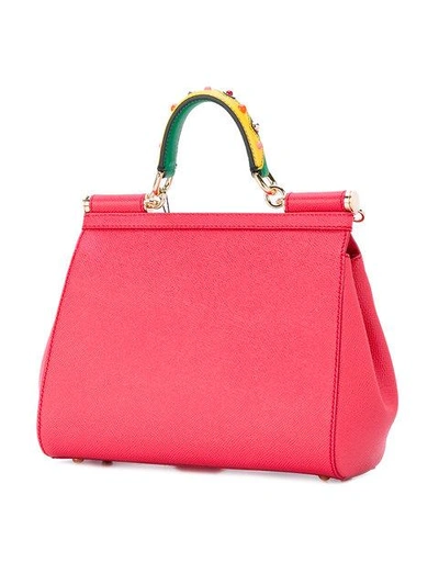 Shop Dolce & Gabbana Small Sicily Shoulder Bag In Red