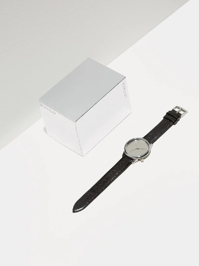 Shop Frank + Oak Komono Estelle Mirror Watch In Black/silver Metal