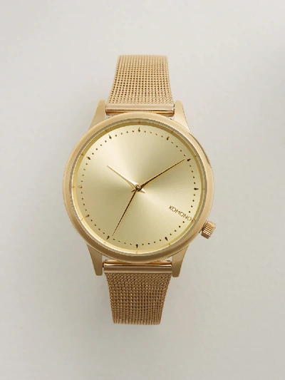 Shop Frank + Oak Komono Estelle Royale Watch In Gold Metal