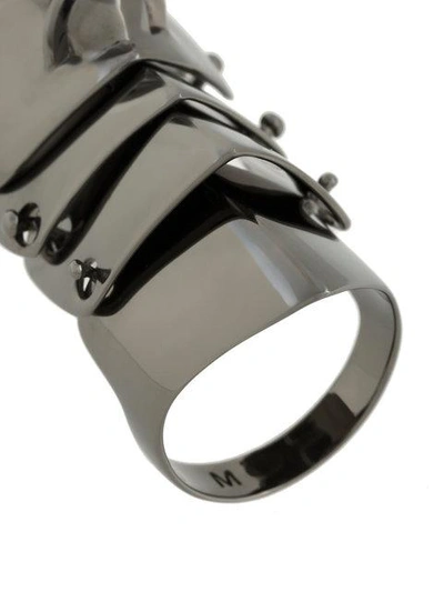 Shop Vivienne Westwood Armour Knuckle Ring - Metallic