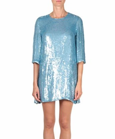 Amen Sequined Embroidery Dress In Blu