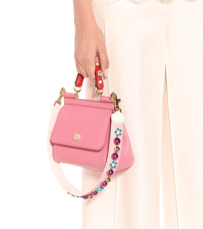 Shop Dolce & Gabbana Embellished Bag Strap In Flesh Piek