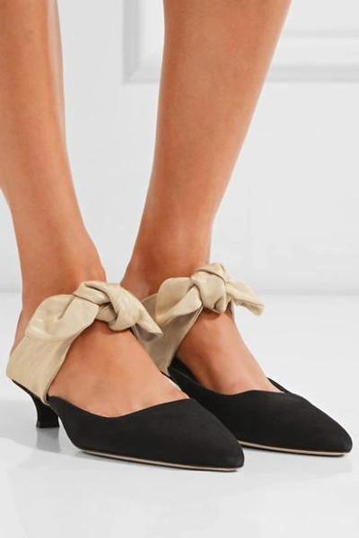 Shop The Row Coco Suede And Moire Pumps